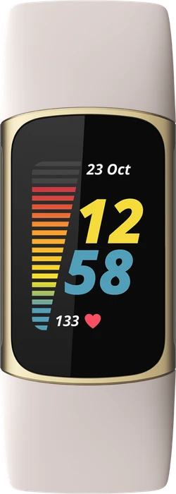 Fitbit Charge 5 Aktivitäts-Tracker lunar white/soft gold