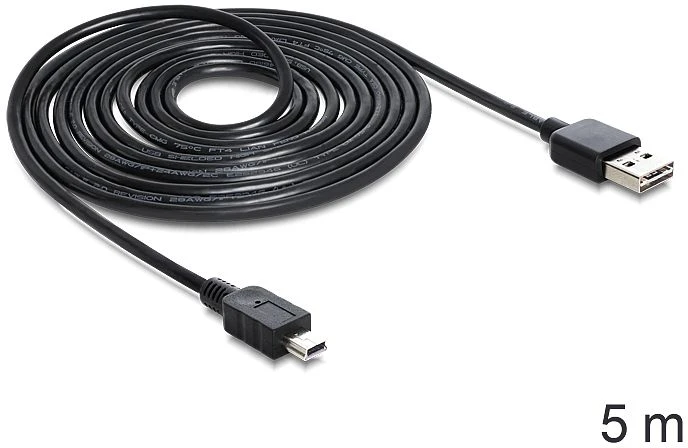 DeLOCK EASY-USB 2.0 Kabel, USB-A [Stecker] auf Mini-USB [Stecker], 5m