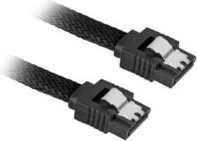Sharkoon Sleeve Kabel SATA 6Gb/s, 0.3m, schwarz, mit Arretierung