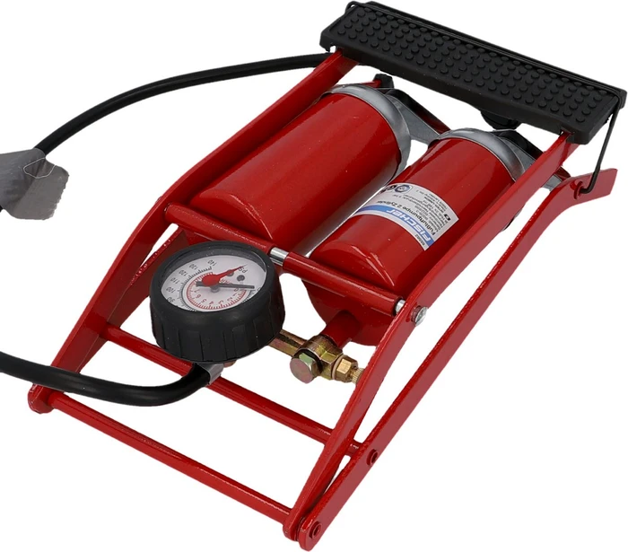 Fischer Doppelzylinder mit Manometer Fußpumpe