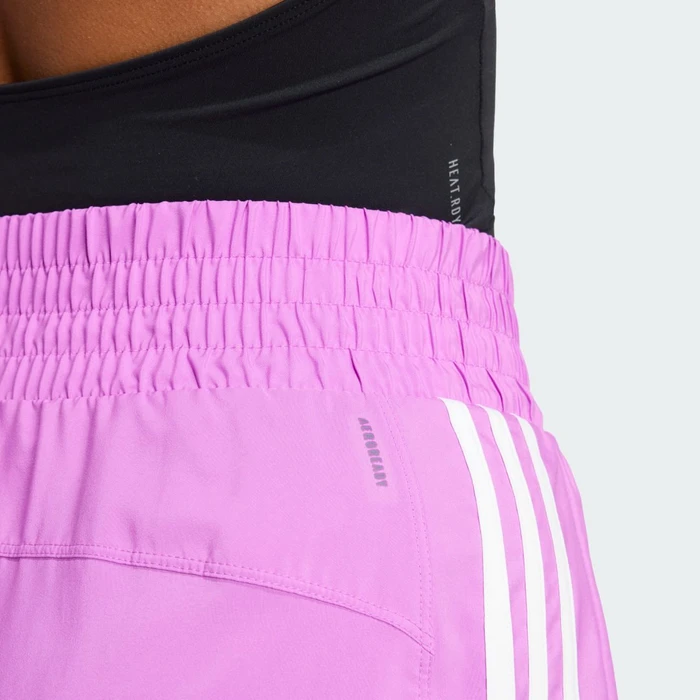 adidas Pacer Training 3-Streifen Woven High-Rise Trainingshose kurz purple burst/white/dgh solid grey (Damen)