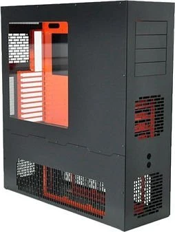 LD Cooling PC-V8 ATX/HPTX Black/Orange, Acrylfenster