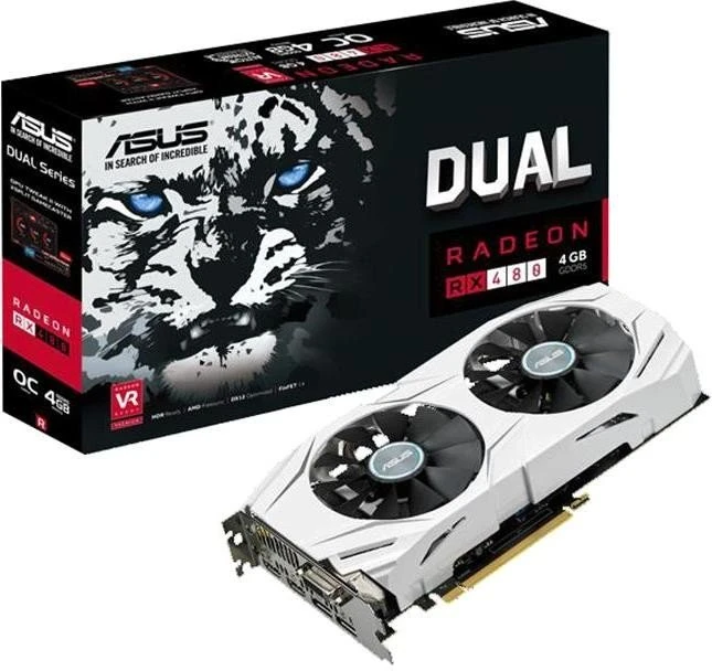ASUS Dual Radeon RX 480 OC, DUAL-RX480-O4G, 4GB GDDR5, DVI, 2x HDMI, 2x DP