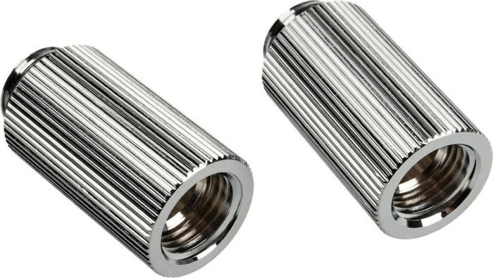 Bitspower Touchaqua Verlängerung G1/4" auf G1/4", 30mm, Glorious Silver, 2er-Pack