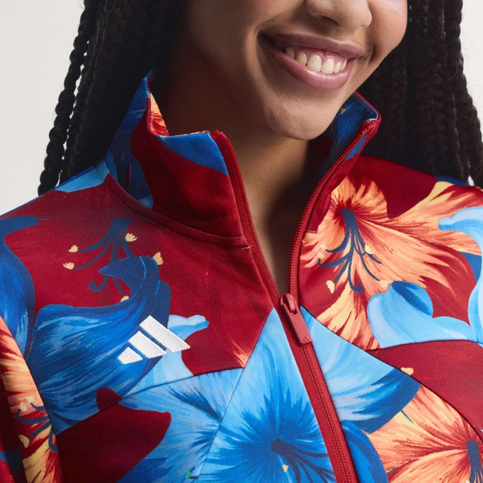 adidas x Farm Rio House of Tiro Trainingsjacke light blue/tactile red/cream white (Damen)