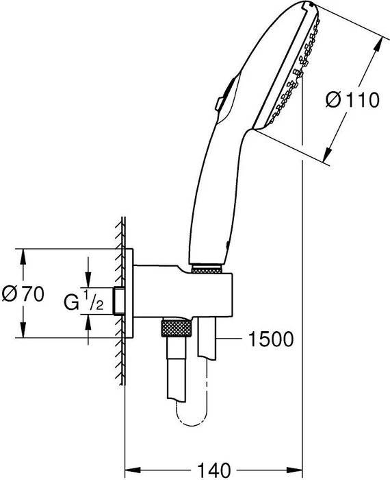 Grohe Tempesta 110 Wandhalterset 2 Strahlarten chrom