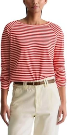 Marc O'Polo Gestreiftes Longsleeve Relaxed aus Loose Knit Jersey Shirt langarm light red (Damen)