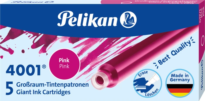 Pelikan 4001 Großraum-Tintenpatrone pink, 5er-Pack