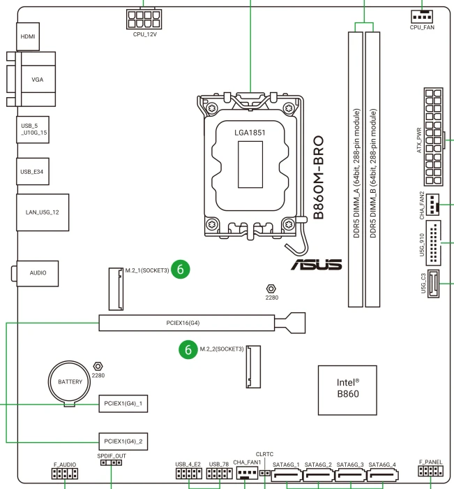 ASUS B860M-BRO (Intel 1851)
