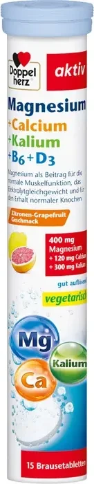 Doppelherz aktiv Magnesium + Calcium + Kalium Brausetabletten, 15 Stück
