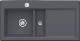 Villeroy & Boch Subway 60 flat flächenbündig Becken links mit Ablauffernbedienung graphite