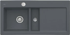 Villeroy & Boch Subway 60 flat flächenbündig Becken links mit Ablauffernbedienung graphite