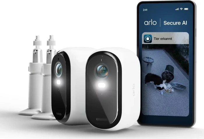 Arlo Essential 3 HD Outdoor Camera weiß, inkl. Wandhalterung, 2er-Pack