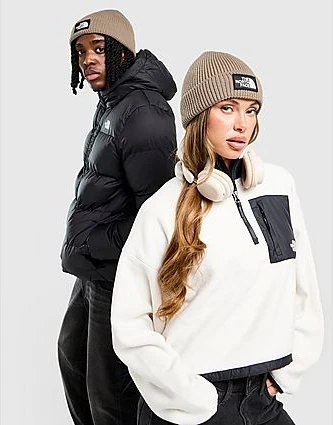 The North Face Logo Box mit Umschlag Beanie mushroom grey