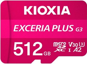 KIOXIA EXCERIA PLUS G3 R210/W90 512GB Kit, UHS-I U3, A2, Class 10