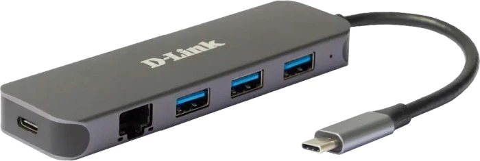 D-Link 6-in-1 USB-C Multiport-Adapter, RJ-45, USB-C 3.0 [Stecker]