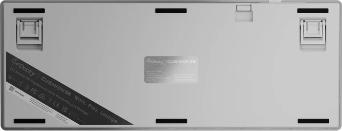 Ducky Cushion 98, Silver, Shush Silent Green Tactile, USB/Bluetooth, US