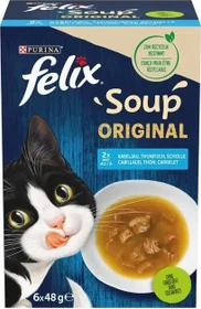 Purina Felix Soup, Geschmacksvielfalt aus dem Wasser, 288g (6x 48g)