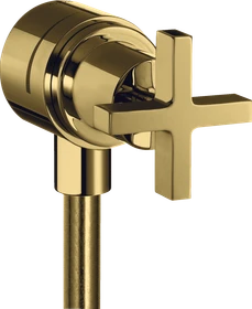 Hansgrohe Axor Citterio Wandanschluss Stop mit Rückflussverhinderer, Absperrventil und Kreuzgriff polished goldoptik