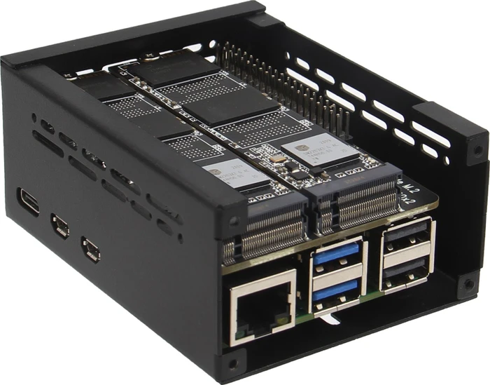 Geekworm X1004 Dual PCIe auf M.2 Key-M NVMe Adapter-Board, M.2 M-Key 2230/2242/2260/2280 NVMe Slot für Raspberry Pi 5