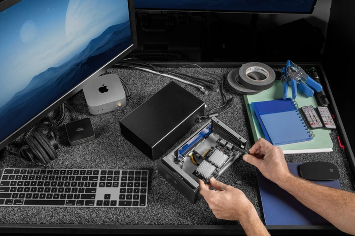 OWC Mercury Helios 5S, Erweiterungsgehäuse für PCIe, Thunderbolt 5 / USB4 v2 mit DisplayPort 2.1
