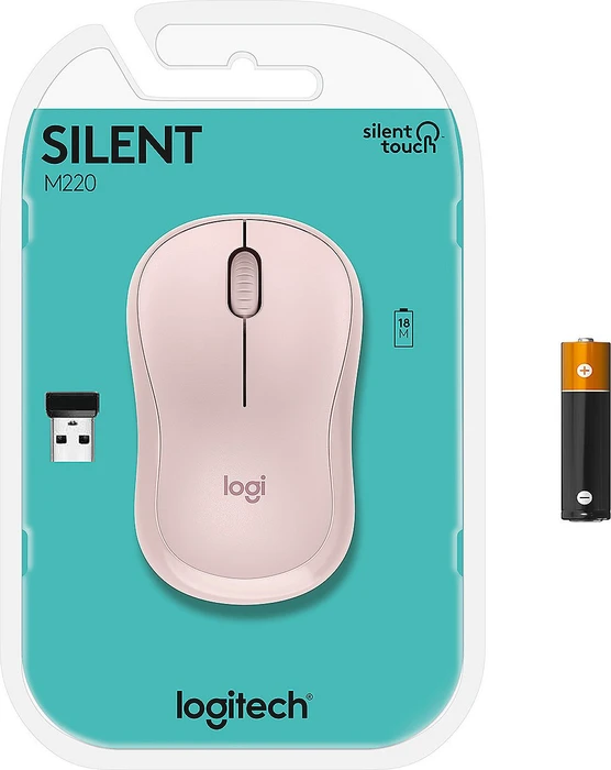 Logitech M220 Silent rosa, USB