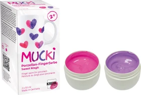 Kreul Mucki Porzellan-Fingerfarbe, rosa/violett, 50ml, 2er-Set