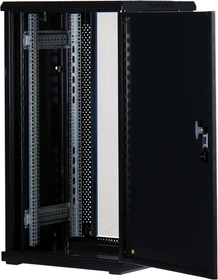 Rockstable 19" Serverschrank 22HE, Sicherheitsglastür, IP2X, schwarz, 600mm tief