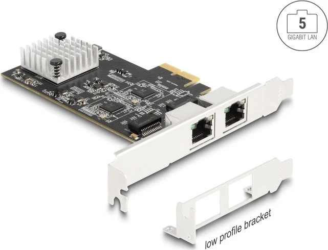 DeLOCK 5G LAN-Adapter, 2x RJ-45, PCIe 3.0 x2