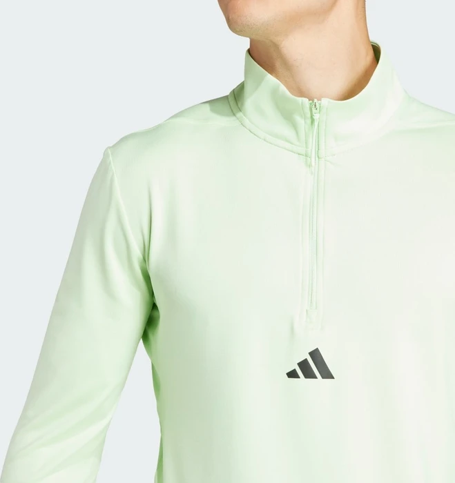 adidas Workout Quarter-Zip Funktionsshirt langarm semi green spark/black (Herren)