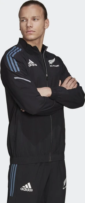 adidas All Blacks Primeblue Rugby Präsentationsjacke black/white/wonder steel (Herren)
