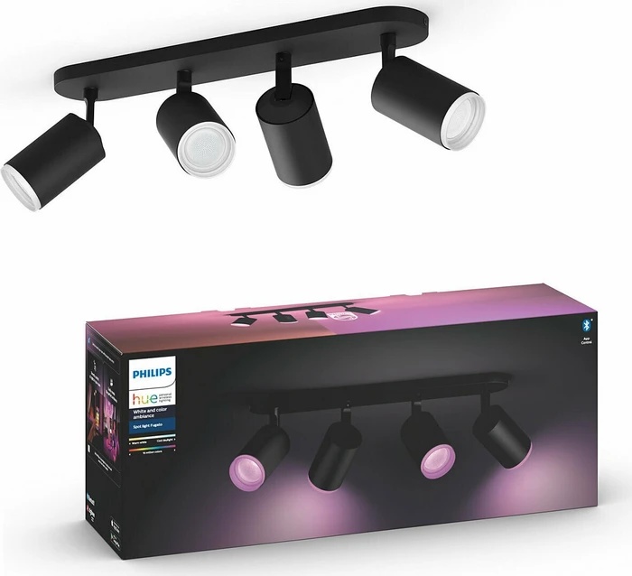 Philips Hue White and Color Ambiance Fugato Spot 4-flammig schwarz