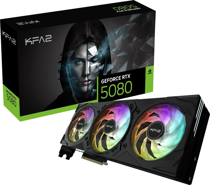 KFA2 GeForce RTX 5080 EX Gamer 1-Click OC, 16GB GDDR7, HDMI, 3x DP