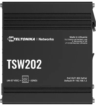Teltonika TSW Industrial Railmount Gigabit Managed Switch, 8x RJ-45, 2x SFP, 240W PoE+, Profinet Class B