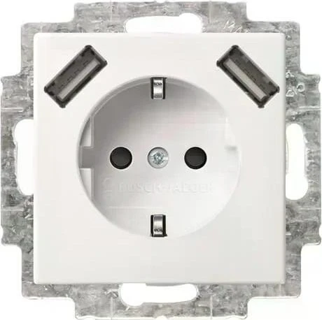 Busch-Jaeger Busch-Balance SI SCHUKO USB-Steckdose Safety+, alpinweiß