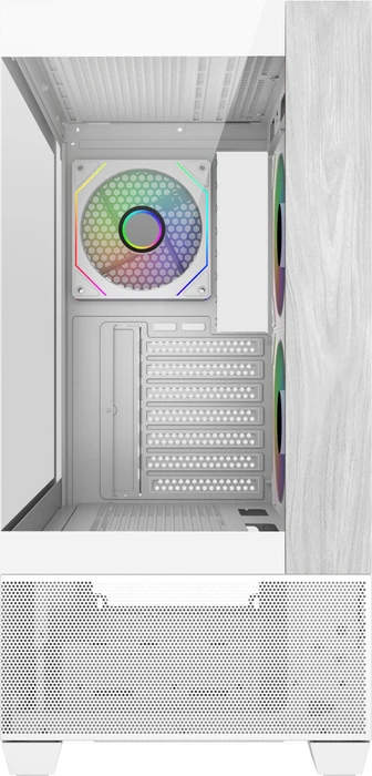 Cooler Master Elite 690 Wood White, weiß, Glasfenster