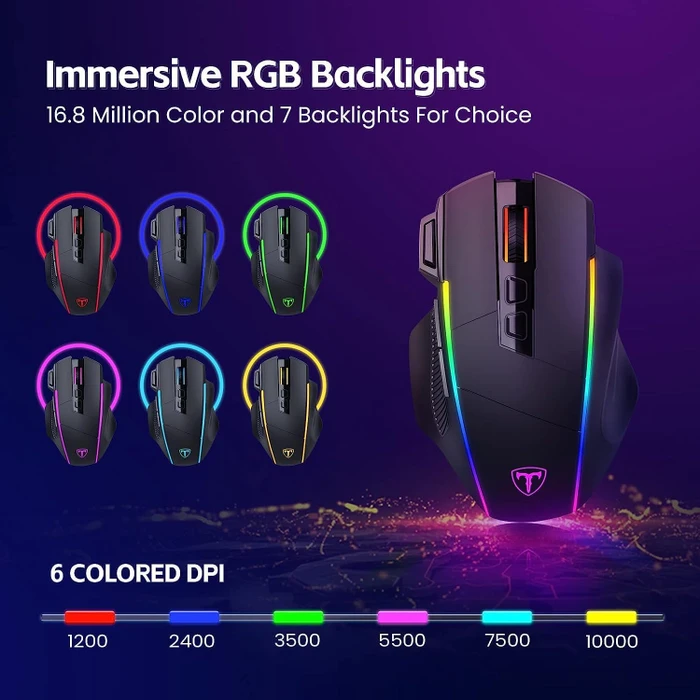 RisoPhy Wireless Gaming Mouse, schwarz, USB/Bluetooth