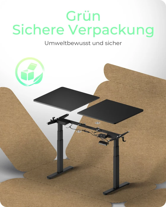 RaidSonic Icy Box IB-EW122B-TT elektrisch höhenverstellbares Sitz-Steh-Schreibtischgestell 140x70cm schwarz