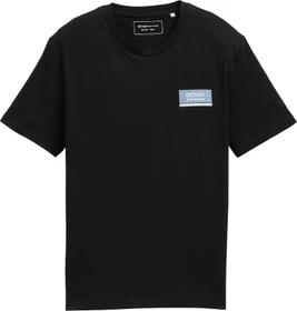Tom Tailor Basic mit Logo-Print T-Shirt kurzarm almost black (Herren)