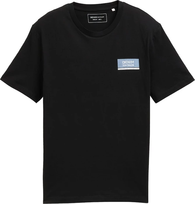 Tom Tailor Basic mit Logo-Print T-Shirt kurzarm almost black (Herren)