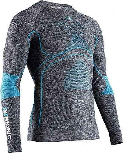 X-Bionic Energy Accumulator 4.0 Melange Kompressionsshirt langarm dark grey melange/blue (Herren)