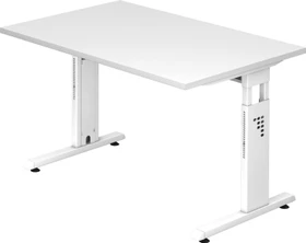 Hammerbacher Ergonomic O-Serie OS12/W/W Schreibtisch 120x80cm weiß/weiß