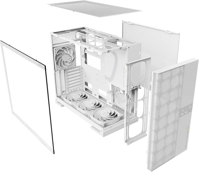 Geometric Future Model 5 Vent White, inkl. Lüfter, Glasfenster