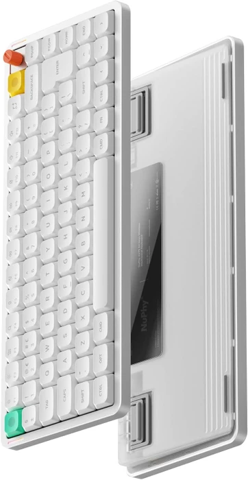 NuPhy Air75 V3 Mac/PC, Nova White, weiß/silber, hot-swap, Low-Profile Brown nano, USB/Bluetooth, UK