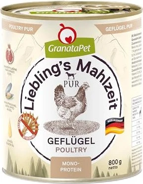 GranataPet Liebling's Mahlzeit Geflügel PUR, 4.80kg (6x 800g)