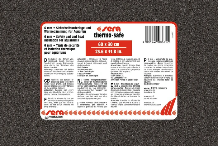 sera thermo-safe, Wärmedämmung und Sicherheitsunterlage für Aquarien