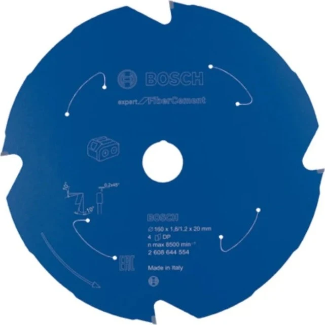 Bosch Professional Expert for Fiber Cement Kreissägeblatt 4Z, 160x1.2x20mm, 1 Stück