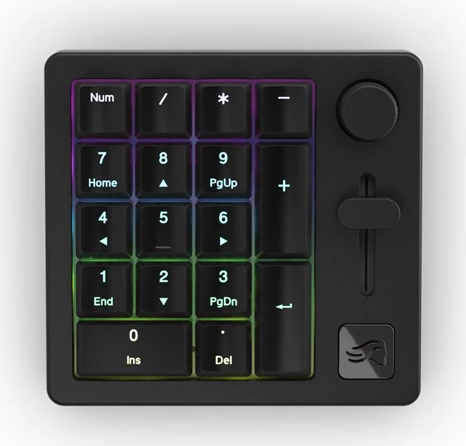 Glorious GMMK Wireless Numpad, schwarz, Glorious Fox Linear, hot-swap, USB-A/Bluetooth