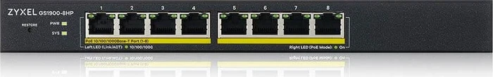 Zyxel GS1900 Desktop Gigabit Smart Switch, 8x RJ-45, 77W PoE+