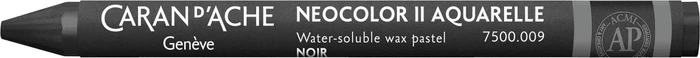 Caran d'Ache Neocolor II Aquarelle Wachskreide, schwarz, 10er-Pack